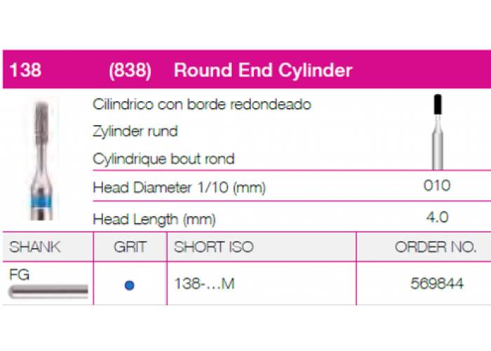 Round End Cylinder 138-010 Round End Cylinder 